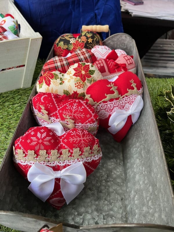 Christmas Fabric Love Heart (House Decor) - Image 2